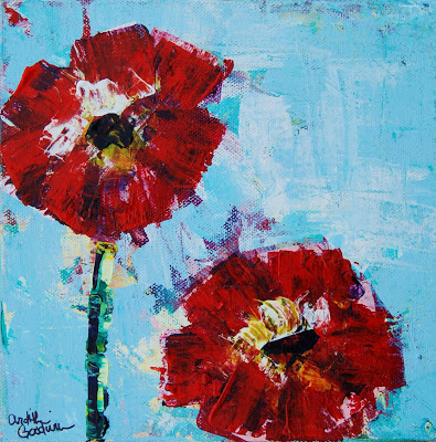Clever credit card art poppies