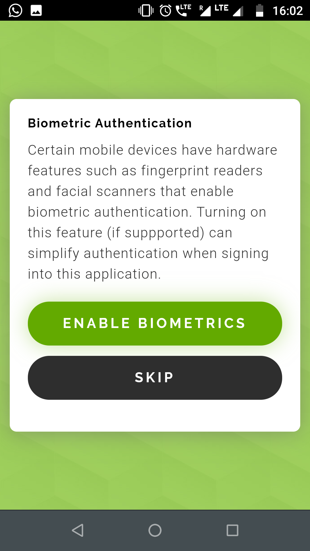 Biometric Setup Process 2