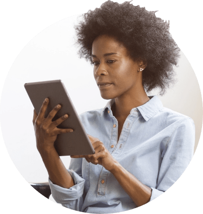 View of person holding tablet device