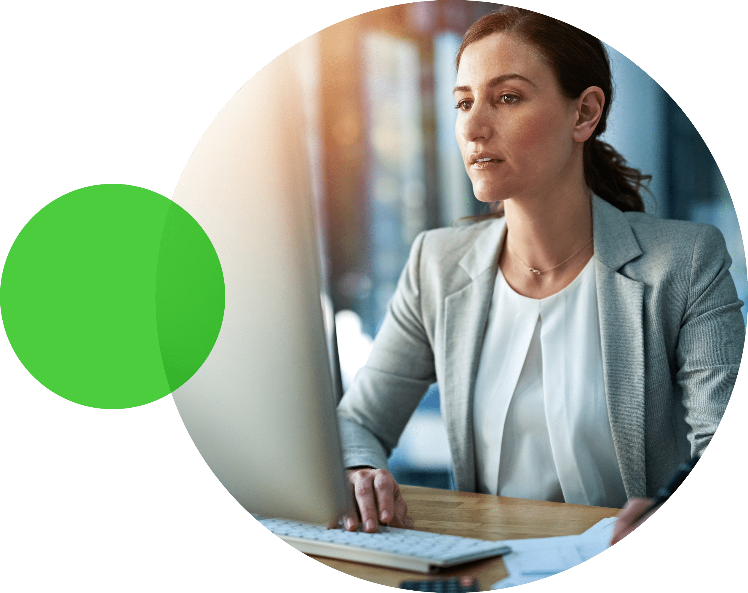 Smiling woman in conference room