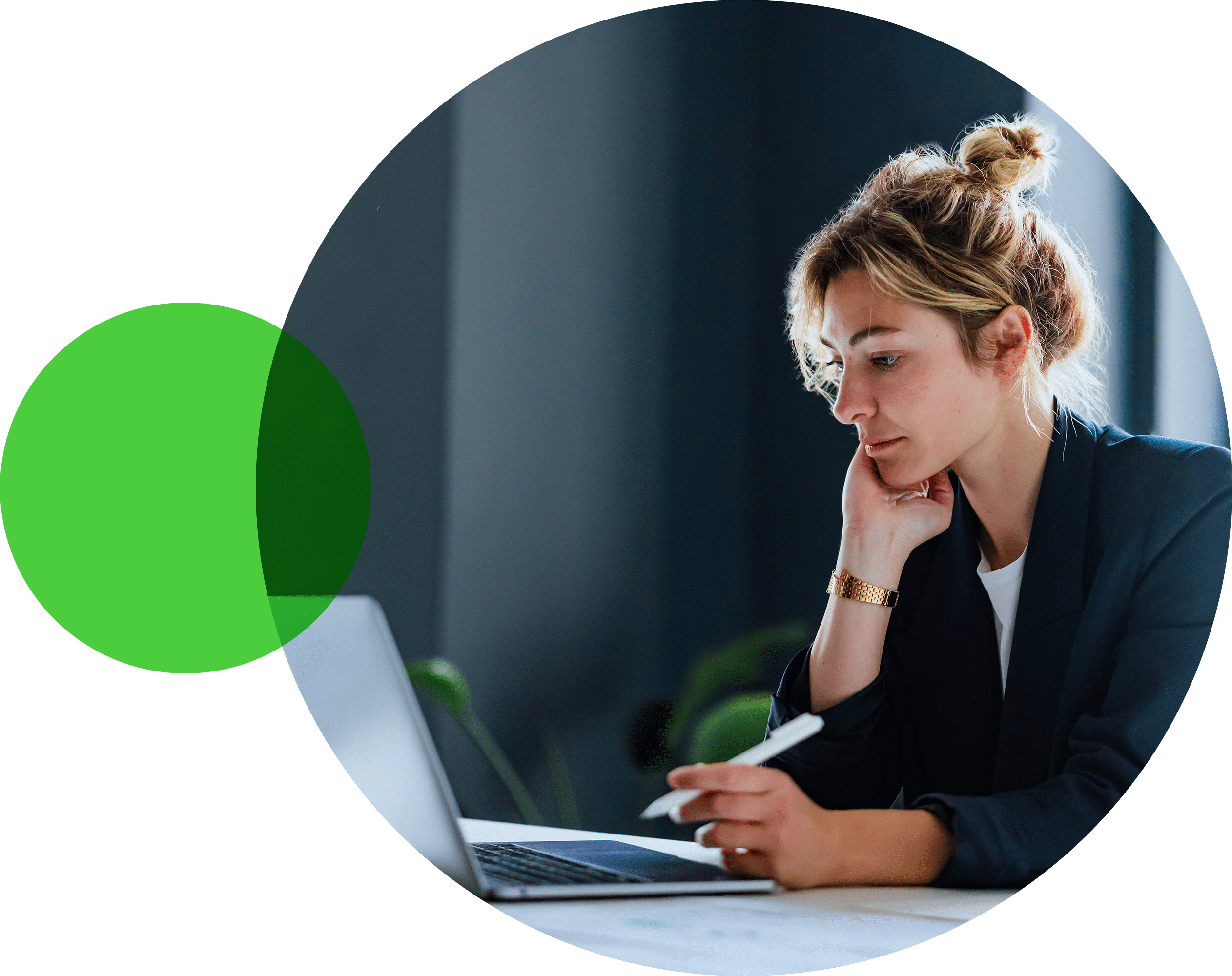 Woman using laptop