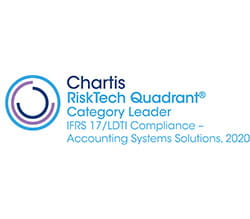 Chartis RiskTech Quadrant Category Leader IFRS 17/LDTI Compliance - Accounting Systems Solutions, 2020 award logo
