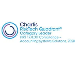 Chartis RiskTech Quadrant Category Leader IFRS 17/LDTI Compliance - Accounting Systems Solutions, 2020 award logo