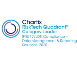Chartis RiskTech Quadrant Category Leader IFRS 17/LDTI Compliance - Data Management and Reporting Solutions, 2020 award logo