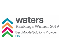 FIS wins Waters Rankings Winner 2019 Best Mobile Solutions Provider logo
