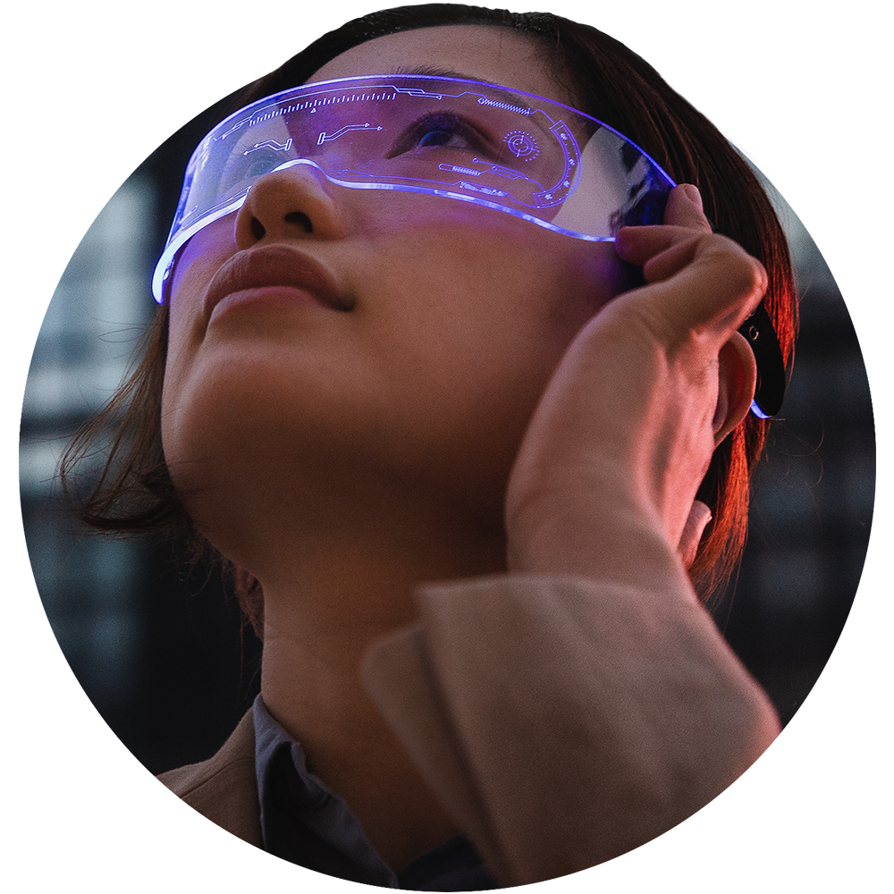Girl with blue googles