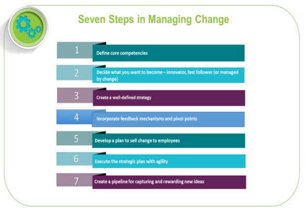 Seven steps managing changes graphic