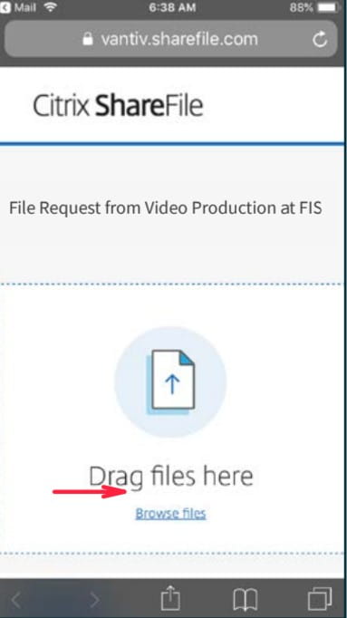 Tap the ‘Browse files’ link