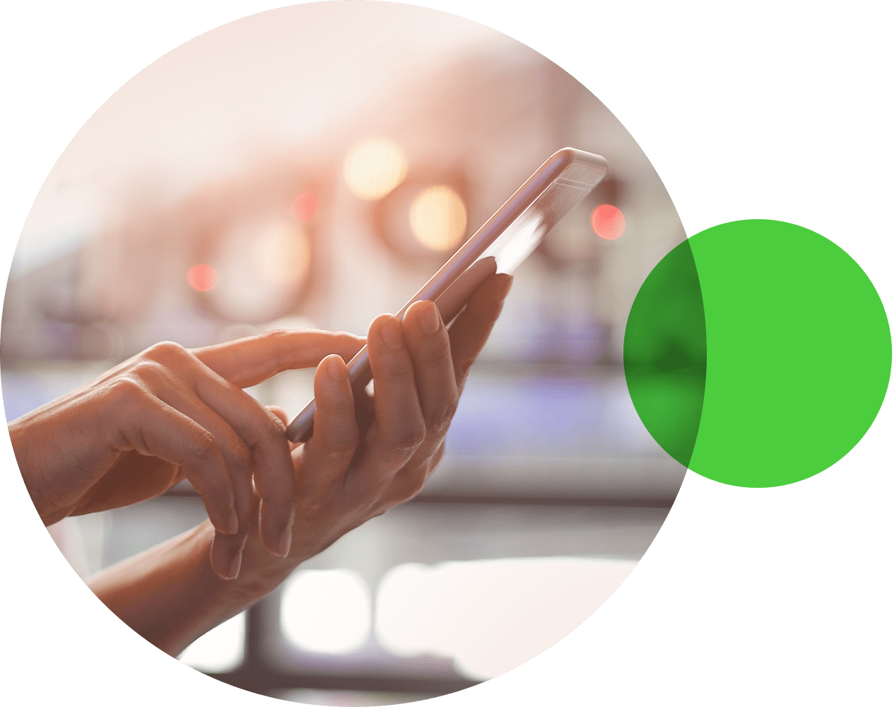 Man using tablet device