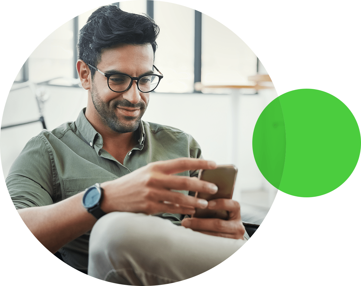 Woman wearing glasses looking at tablet device