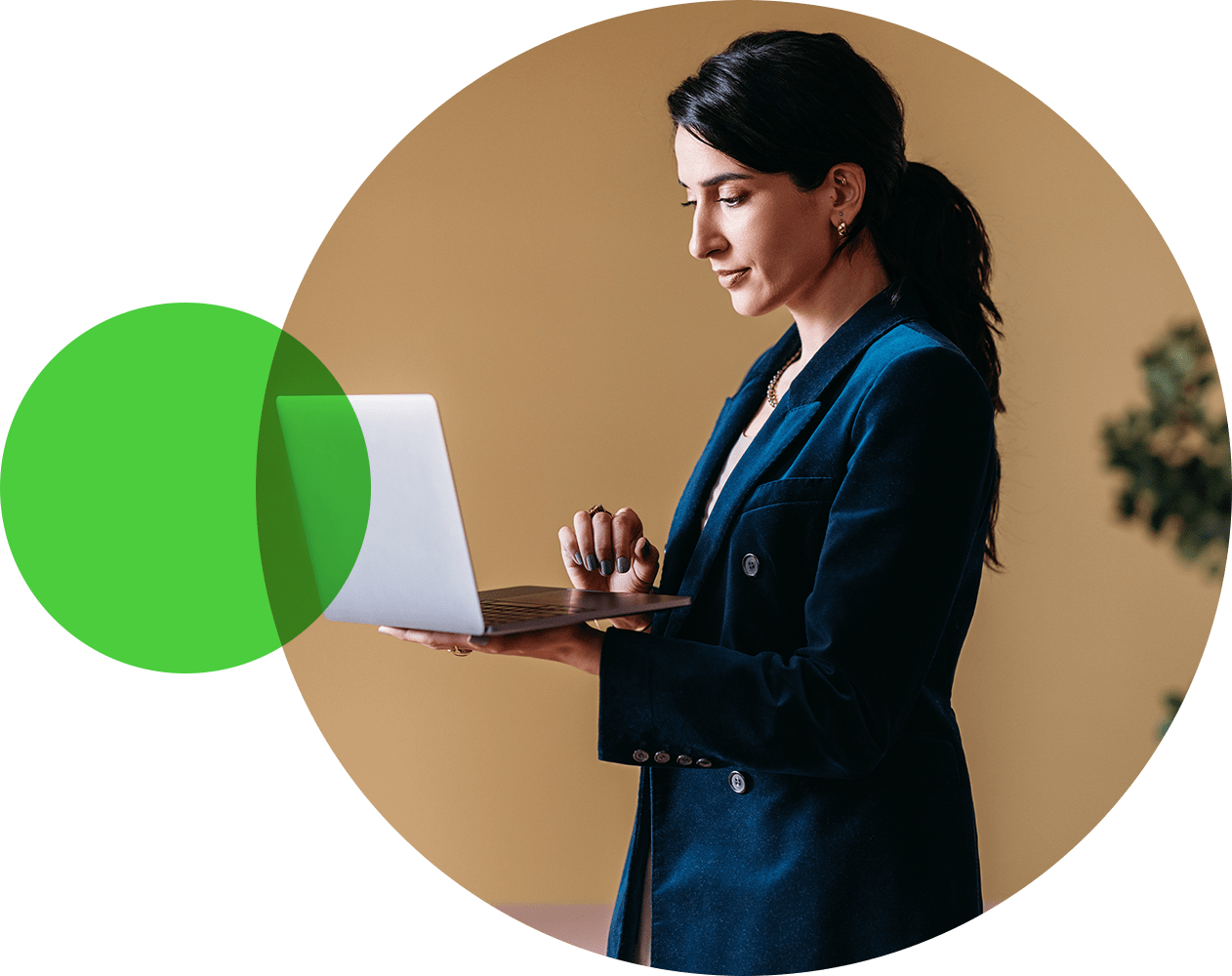 Smiling woman in conference room